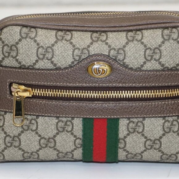 Gucci GG Supreme Monogram Web Small Ophidia Belt Bag 75/30 Dark Brown - Picture 3 of 15